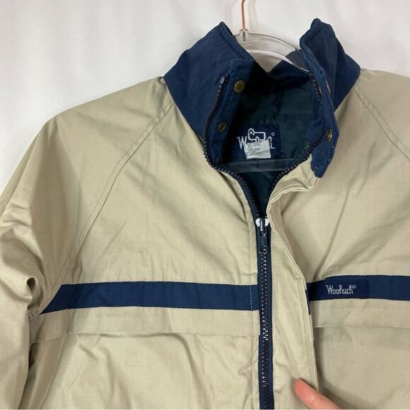 Woolrich Vintage Men's WORK CONDITION Tan/Navy Olefin Winter Jacket Coat Small - Picture 2 of 13
